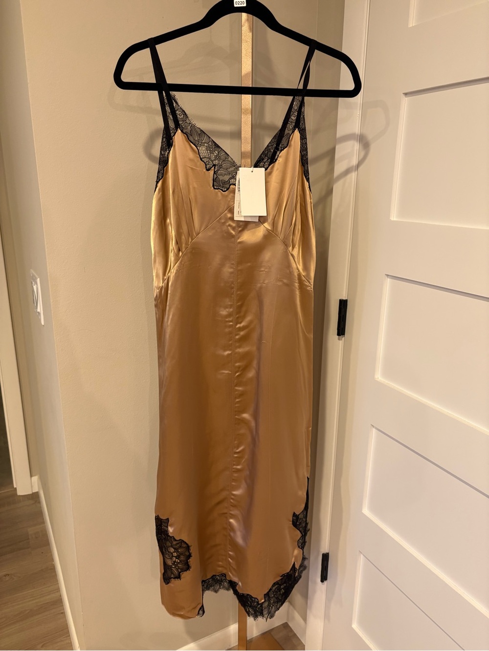 Helmut lang Lace Trim Slip Dress. Size S. NWT. MSRP $620. Flaw See Pic - Picture 4 of 9